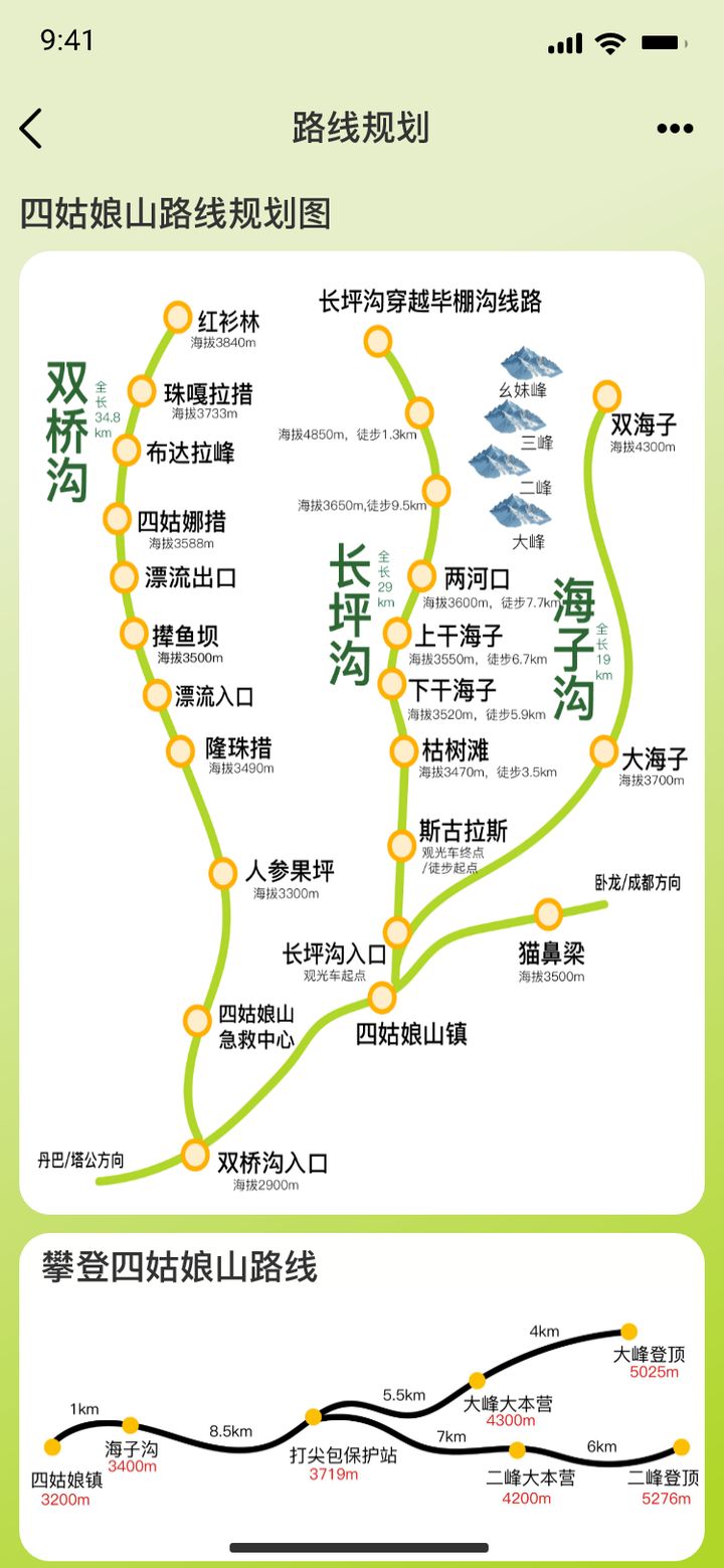 蜀山行 线路规划